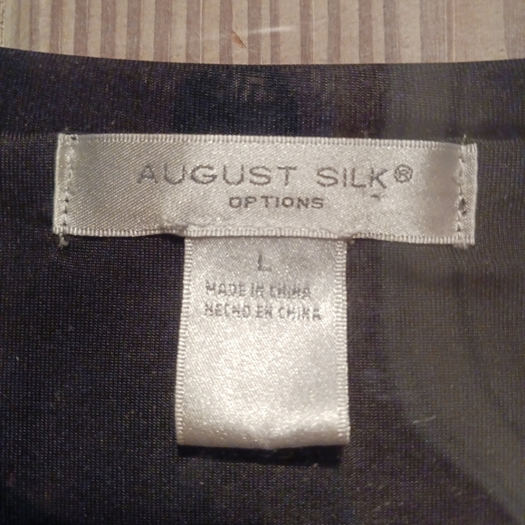 AUGUST SILK OPTIONS BLACK SEQUIN SHORT SLEEVE TOP SIZE LARGE - Picture 4 of 4